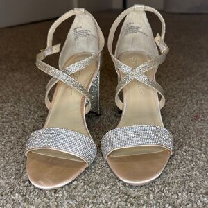 Betsey Johnson Glittering Silver and champagne Heels
